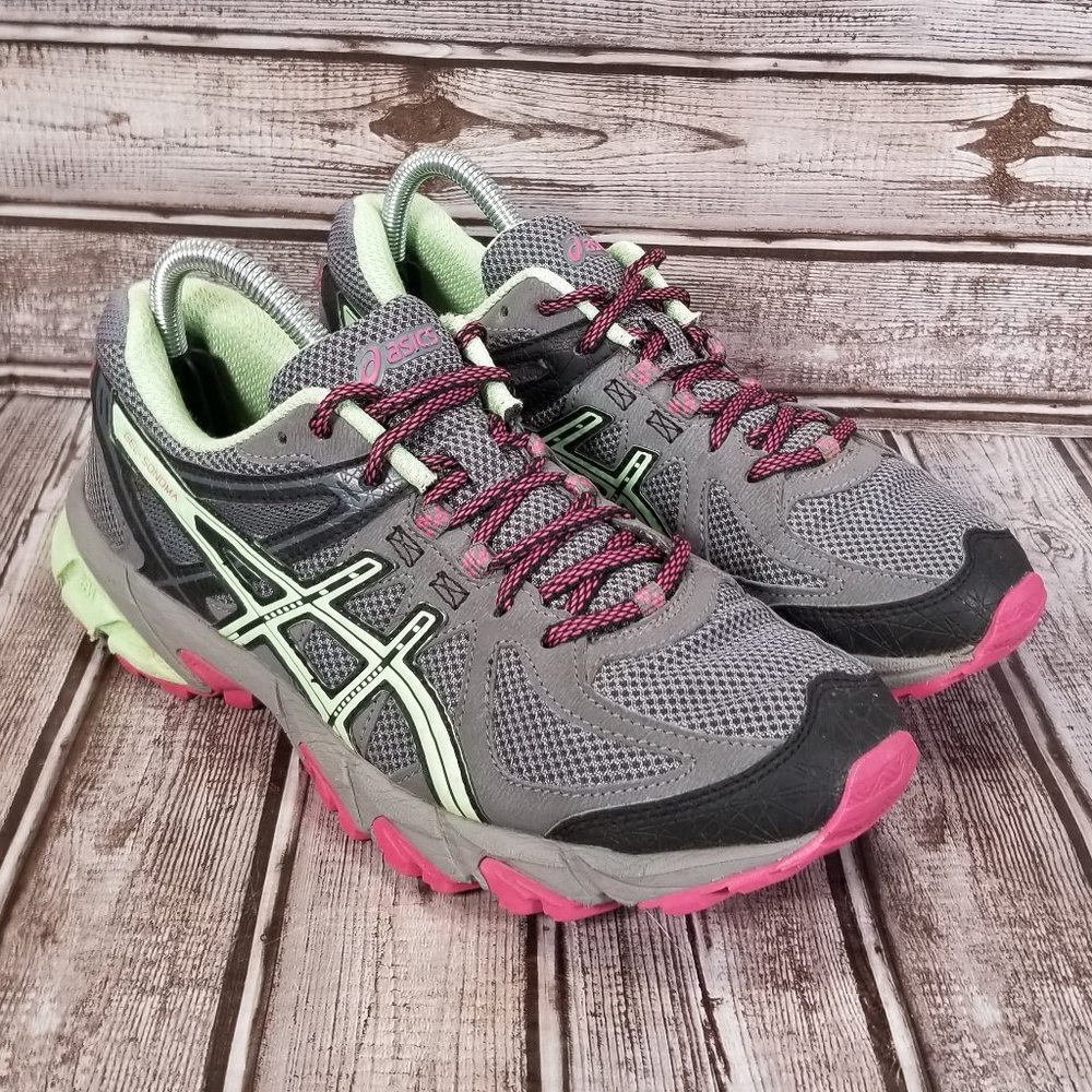 ASICS GEL SONOMA Women's 9 Running Athletic Shoes Sneakers Gray Green Pink